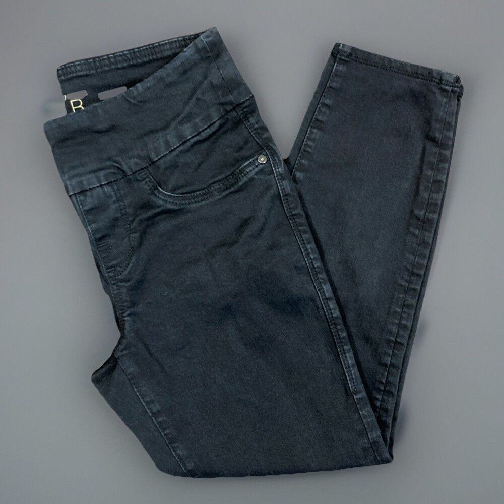 Rock & Republic Denim Rx Fever Pull On Crop Jeans Women's 4 Black Stretch Denim